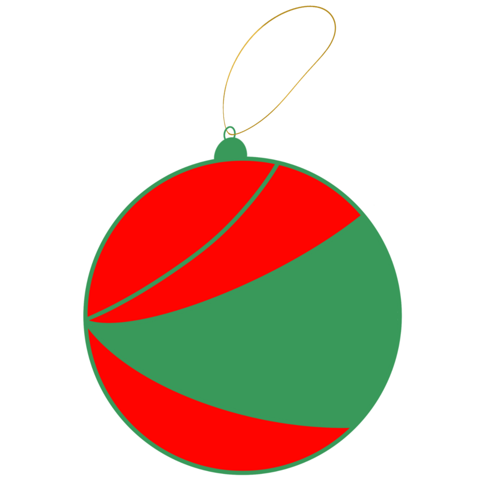 Simplistic red and green Christmas bauble png