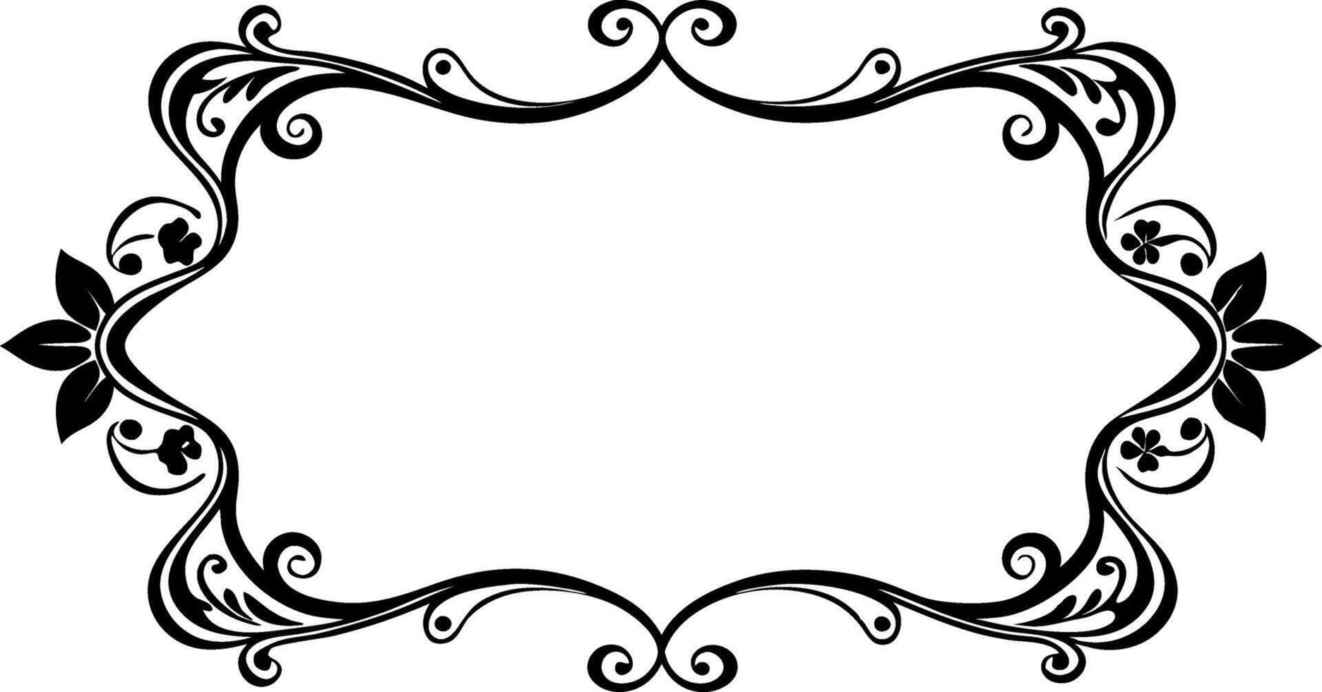 a black and white decorative frame with swirls vector