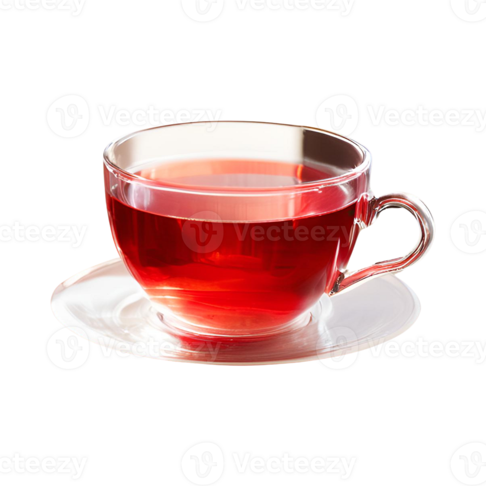 A cup of red tea on a saucer png