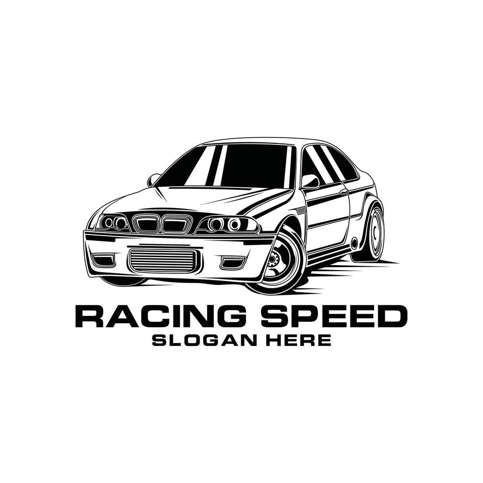 Racing Car drift wheel illustration, racing speed automotive design template element business vector