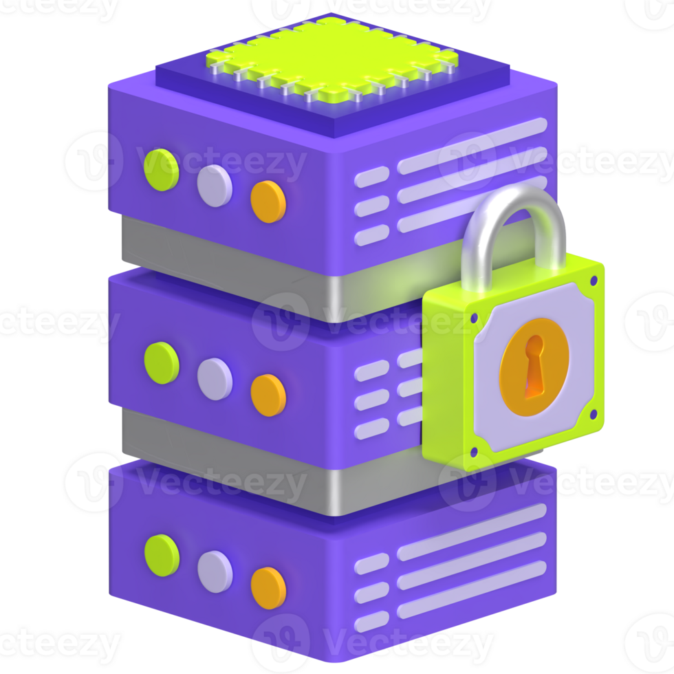 Database Server Security 3D Icon png