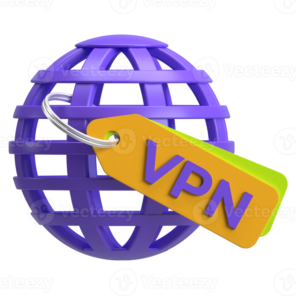 VPN Security Globe 3D Icon png