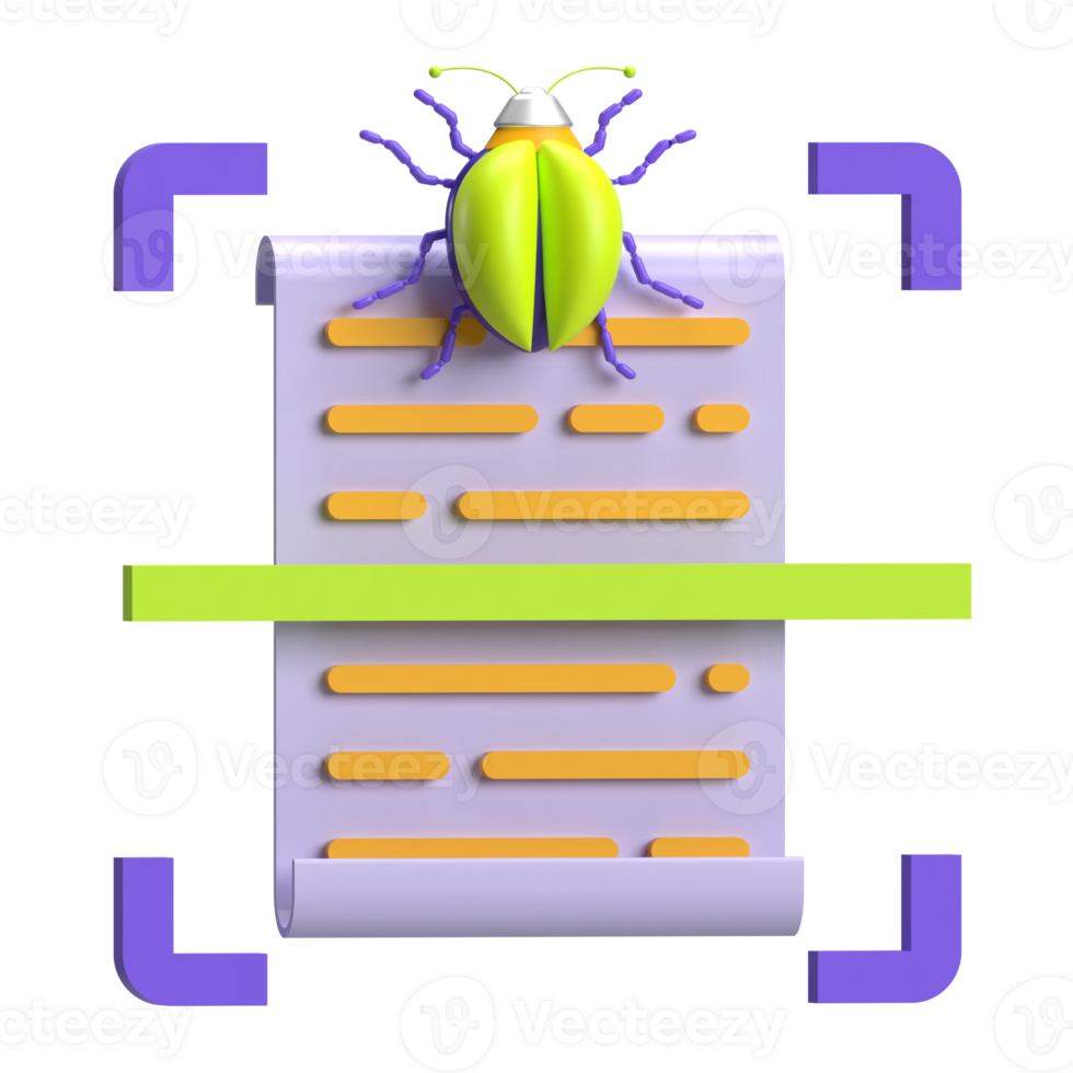 Malware Bug Scan 3D Icon png