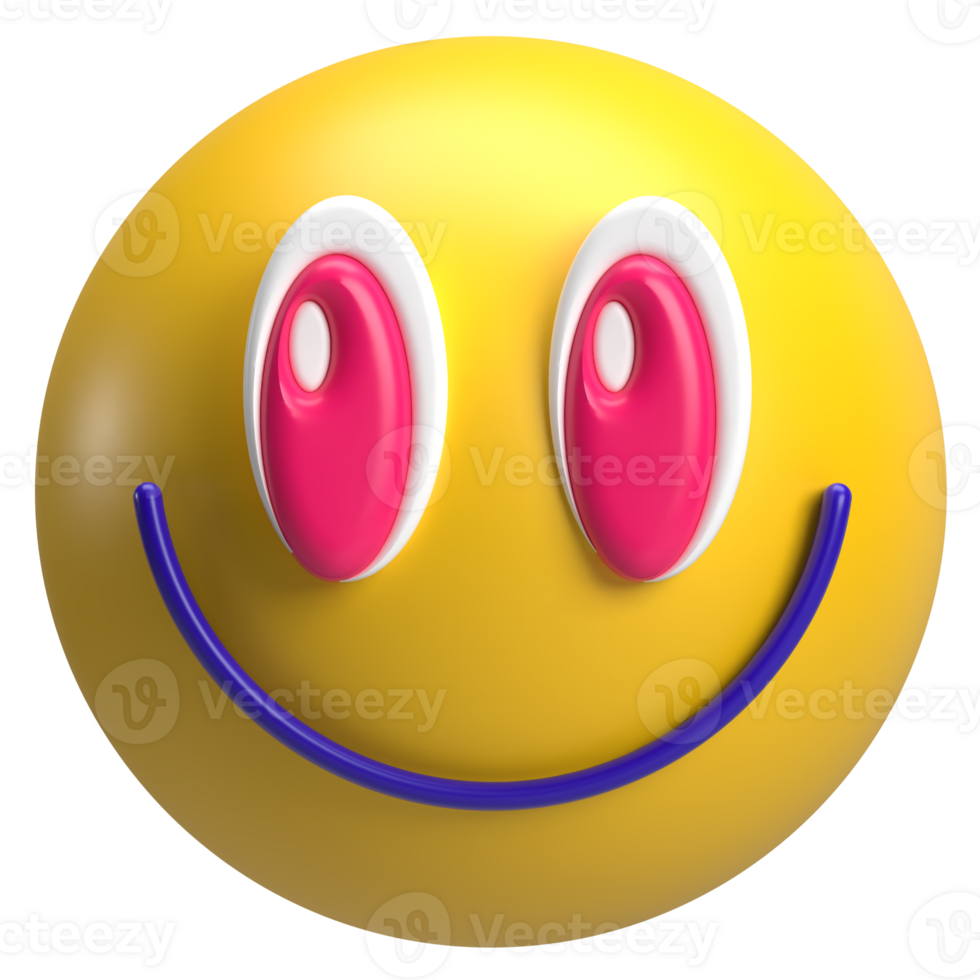 Smile Emoji Face 3D Element png