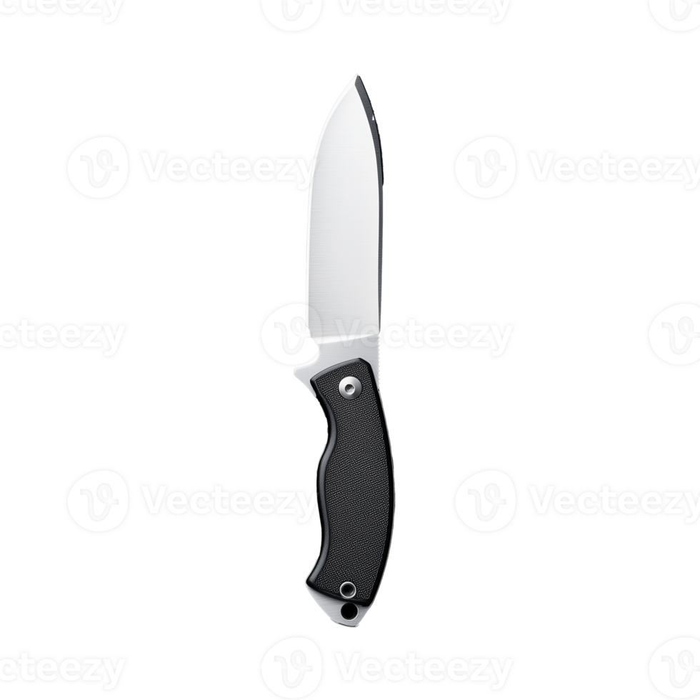 Folding pocket knife with black handle on transparent background png