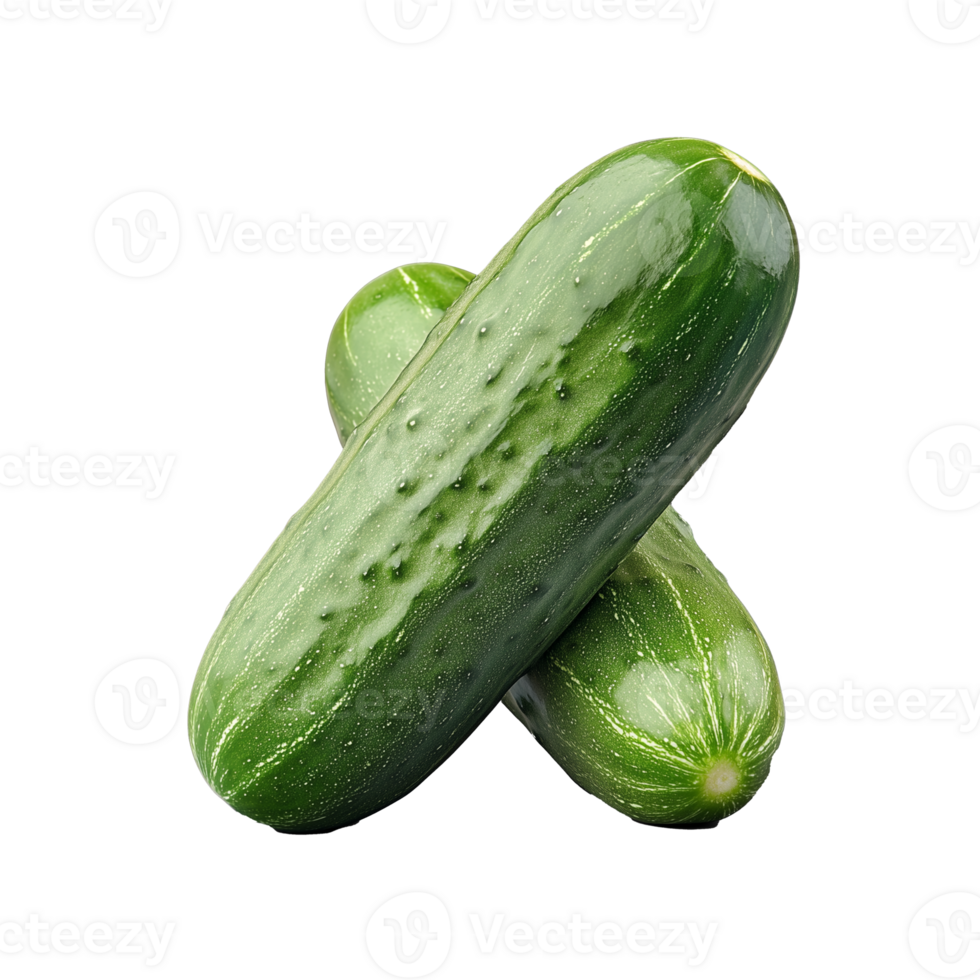 Two fresh cucumbers on transparent background png