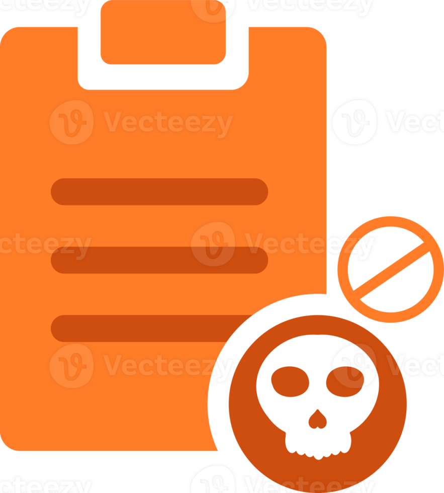 clipboard with remove skull icon png