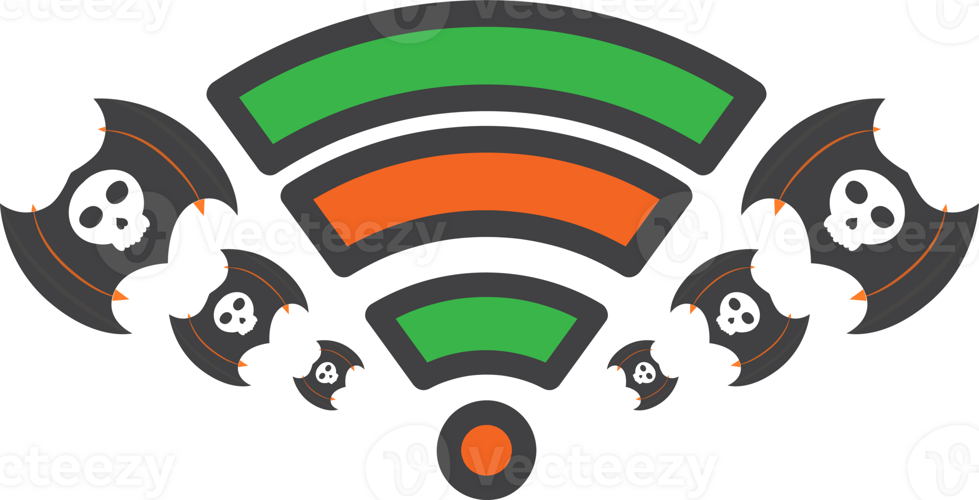 a wifi symbol with skulls and skulls png