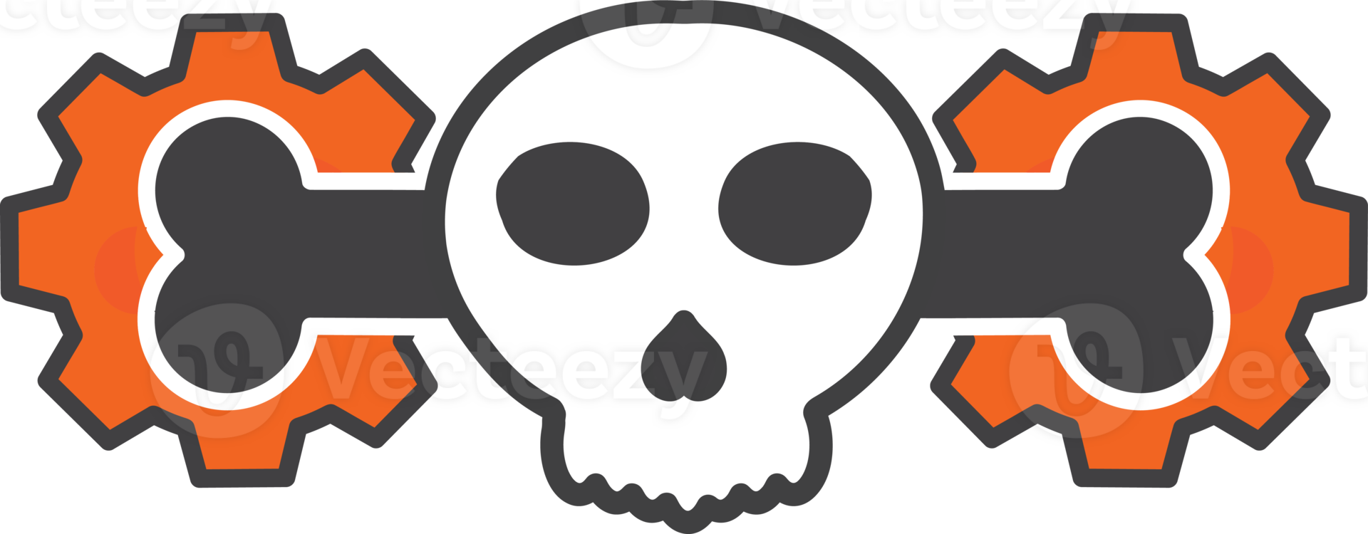 a skull with gears png