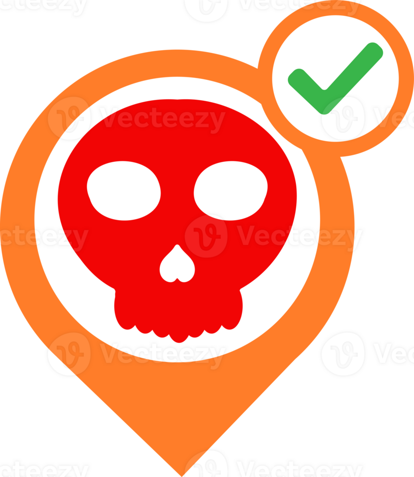 check mark on a skull icon png