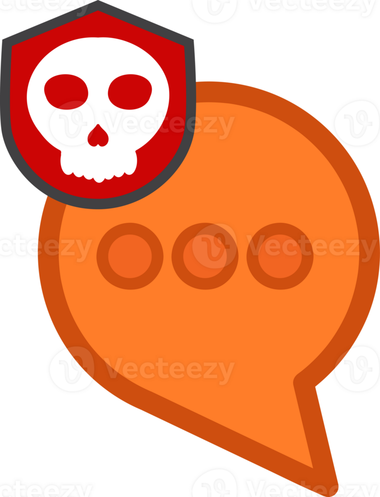 chat with shield skull icon png