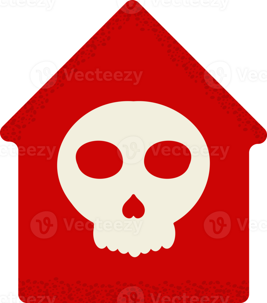 red house with a skull in the middle png