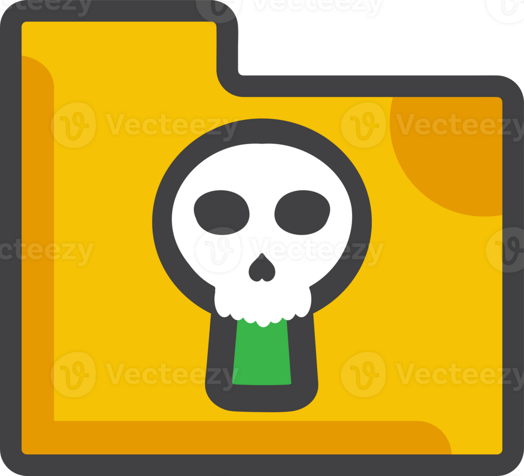 a skull with a keyhole in the middle of a folder png