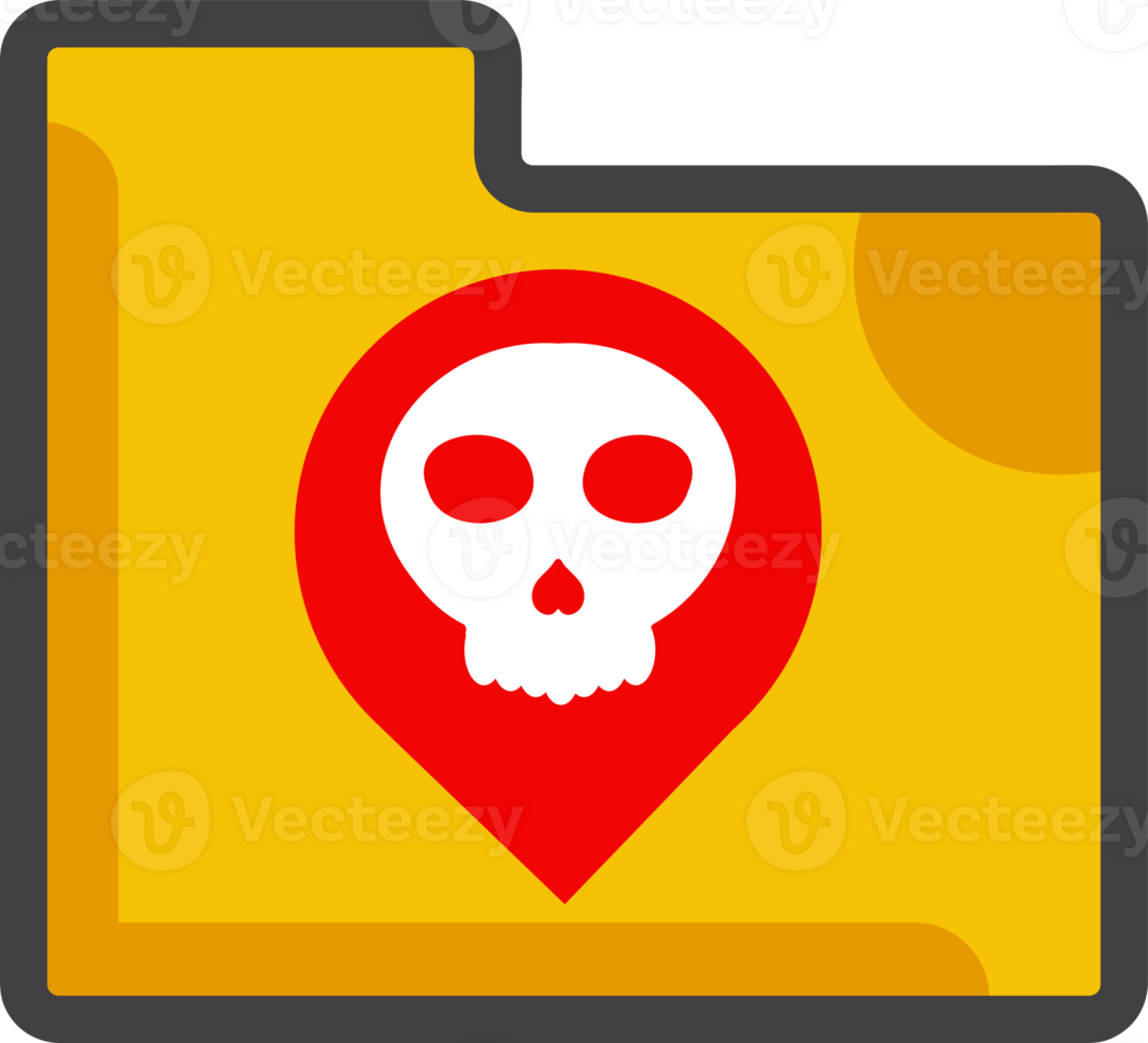 file folder icon with skull and location png