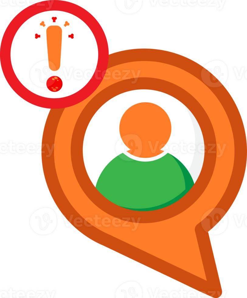 chat with user and warning sign icon png