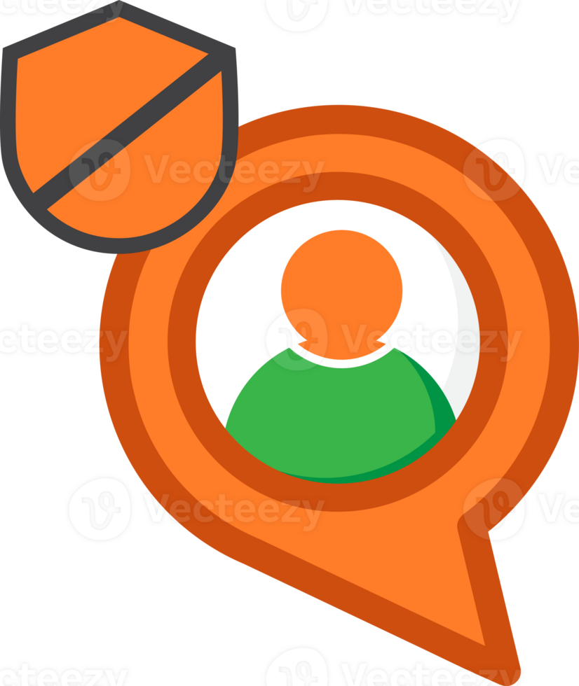 chat with user and no shield icon png