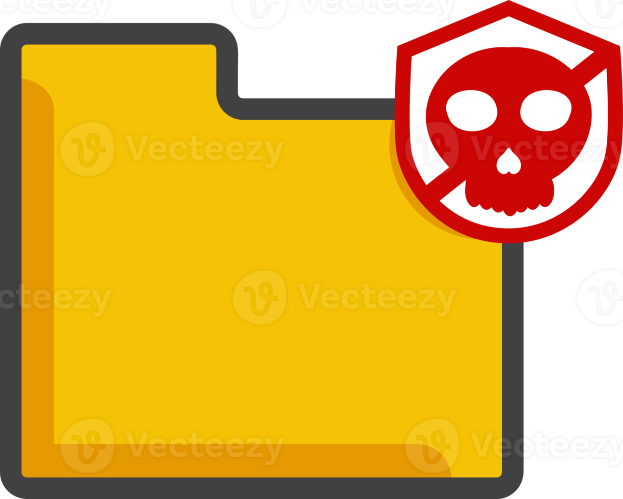 file folder icon with a skull and shield png