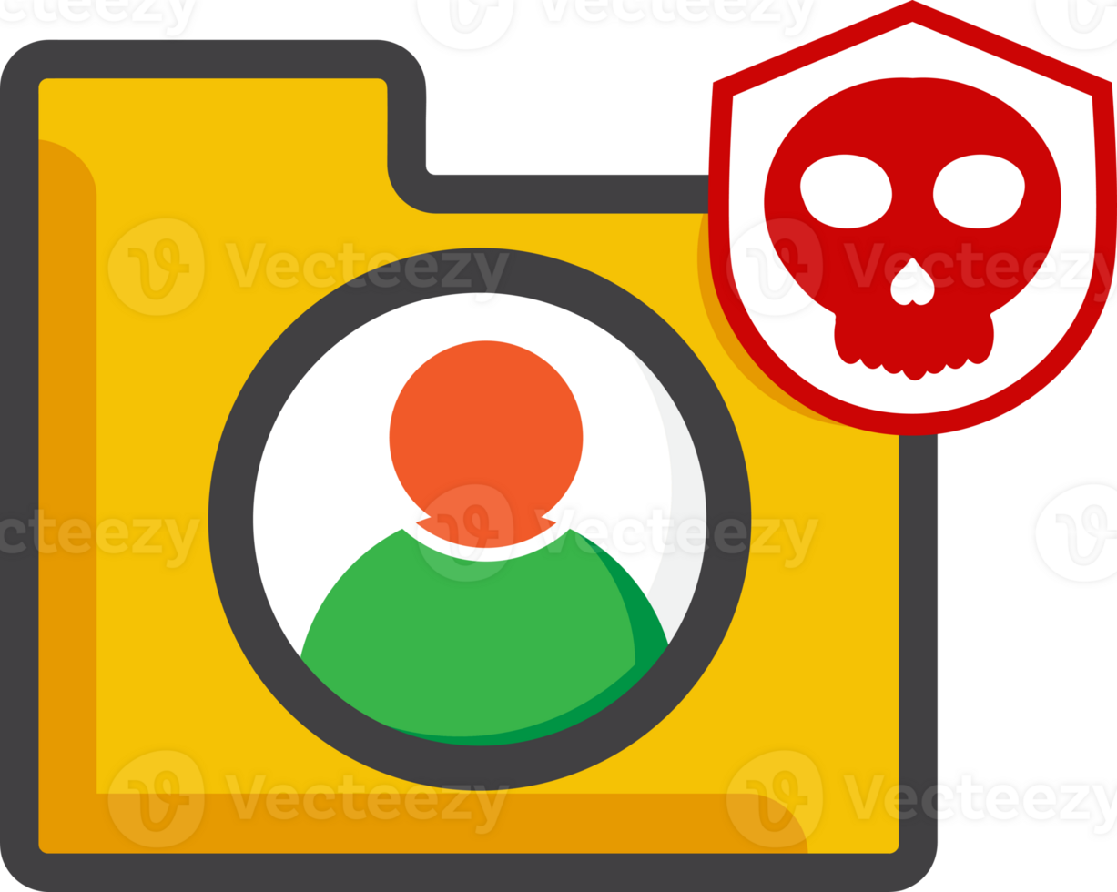 file folder icon with a skull and a person in a folder png