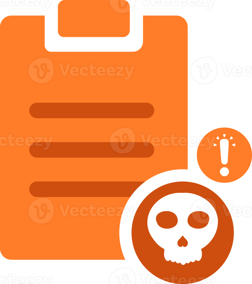 clipboard with warning skull icon png