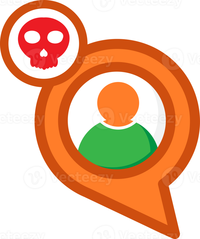 chat with user and skull icon png