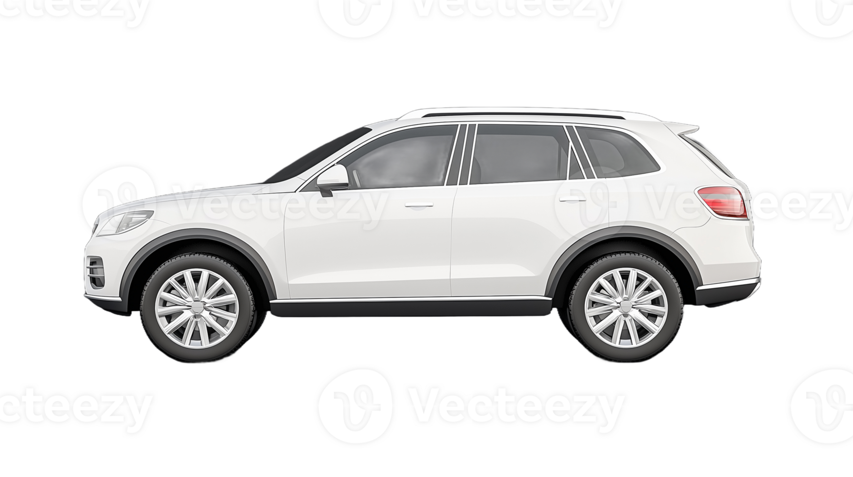 White SUV car side view on transparent background, symbolizing modern vehicle design and transportation png