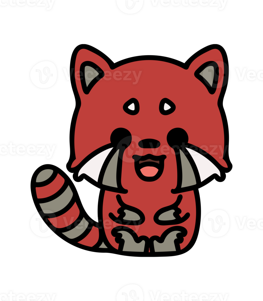 Cute Red Panda Drawing png