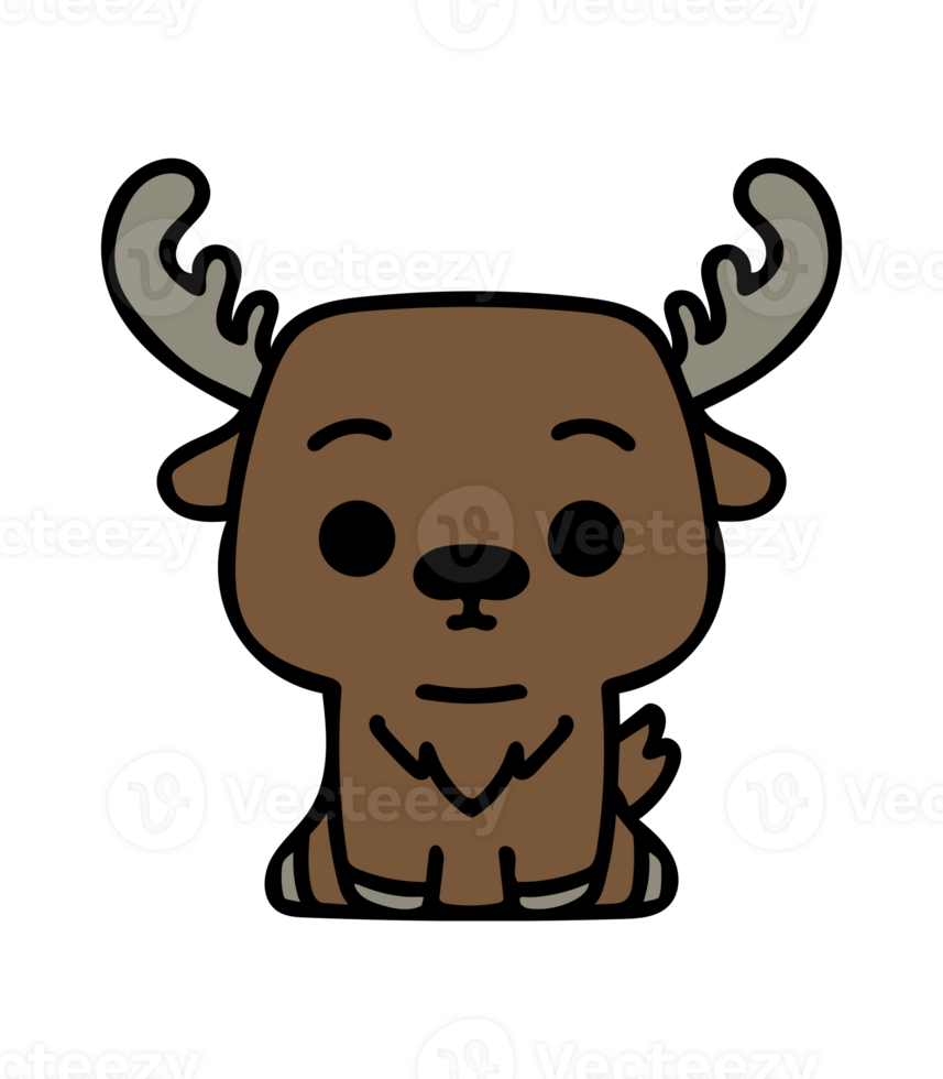 Cute Moose Drawing png