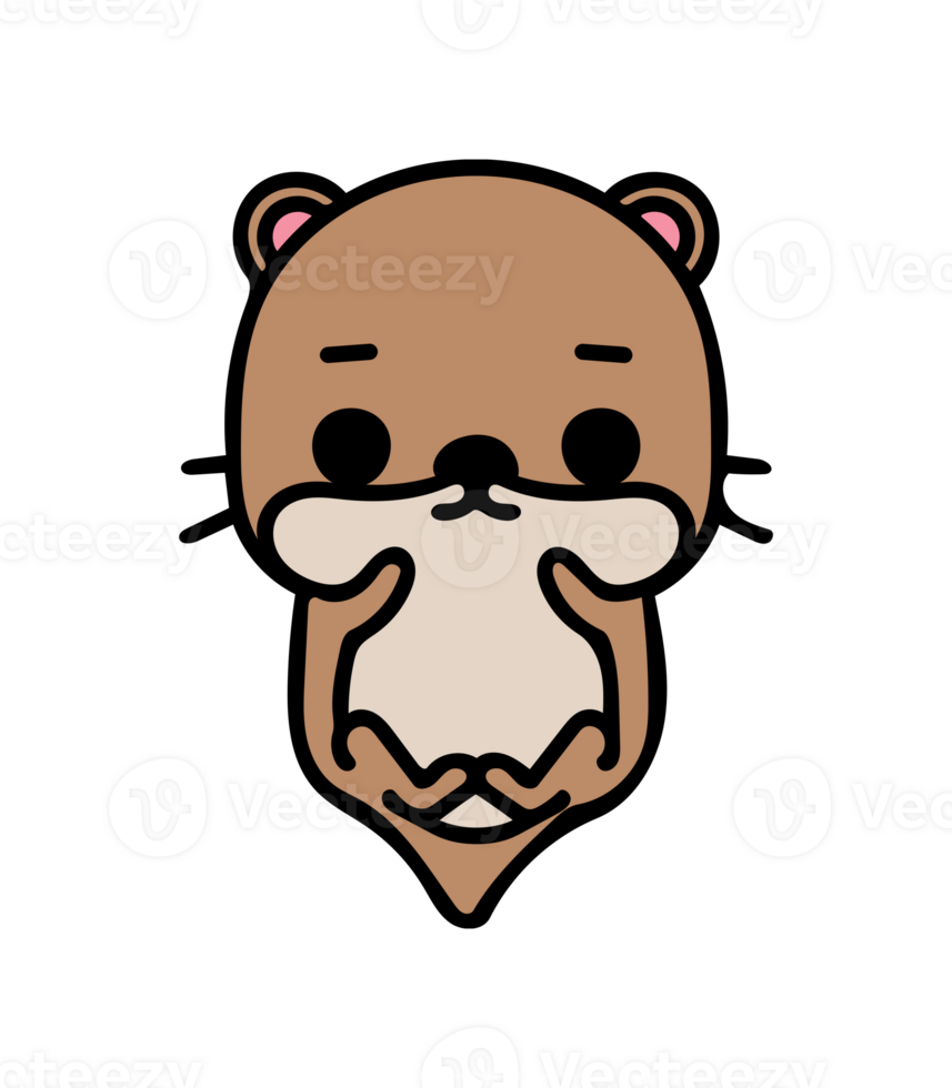 Cute Otter Drawing png