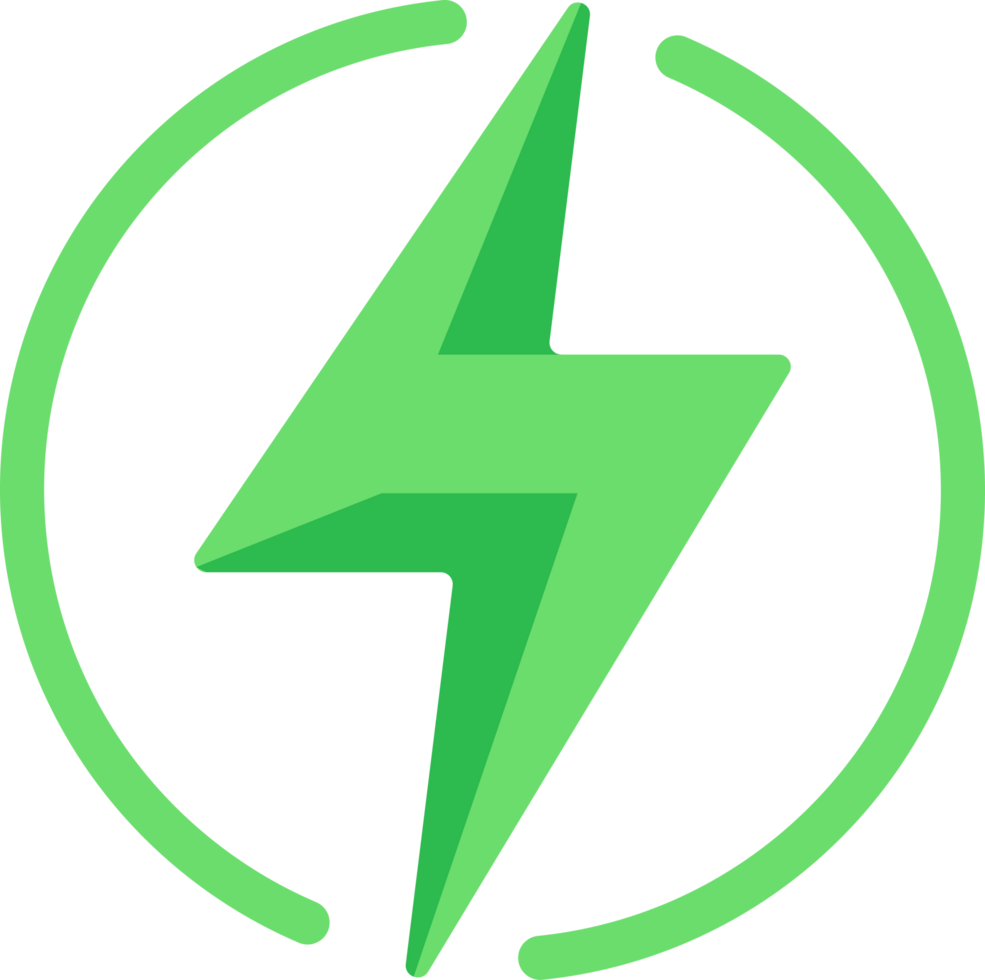 green electrical energy icon illustration png