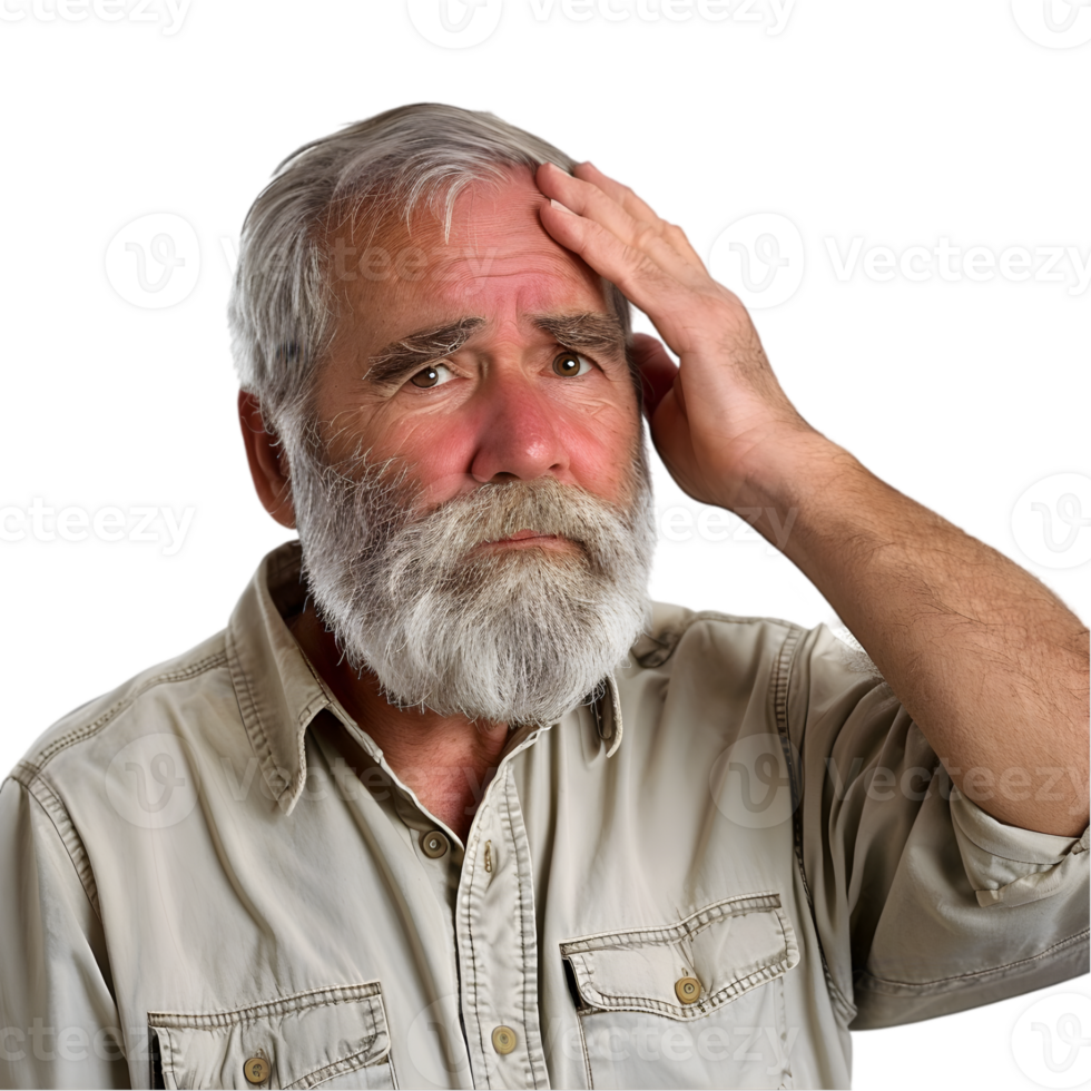 An older man with a beard and a white beard png