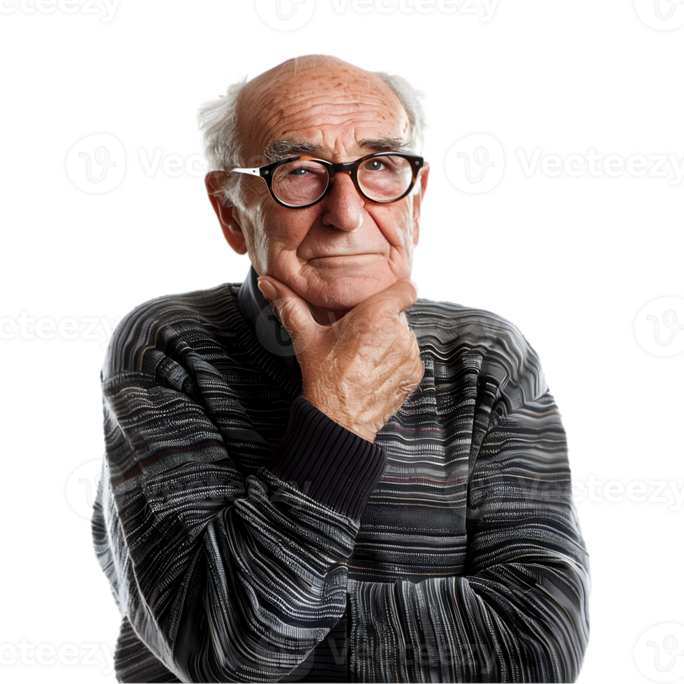 An older man with glasses and a sweater png