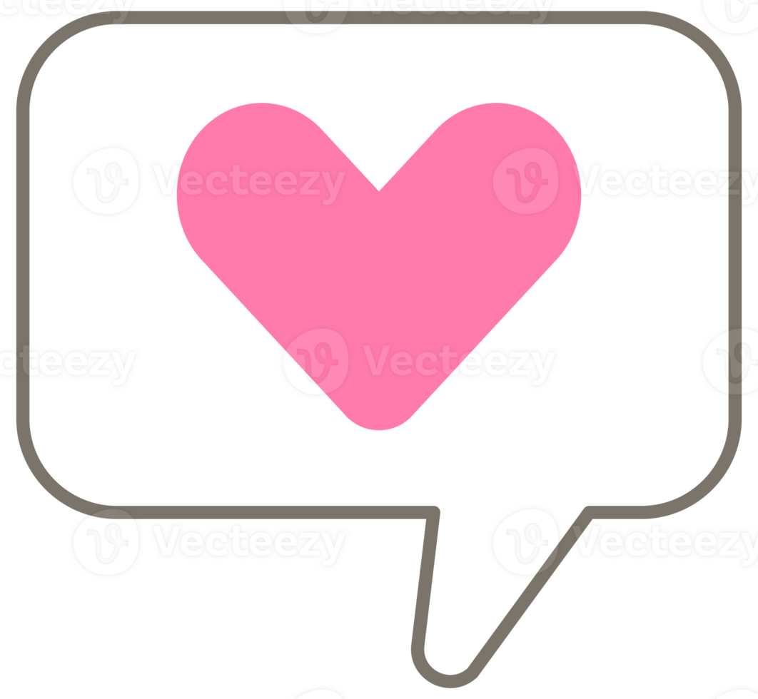 Cute Hand Drawn Global Love Day Heart Message Speech bubble png