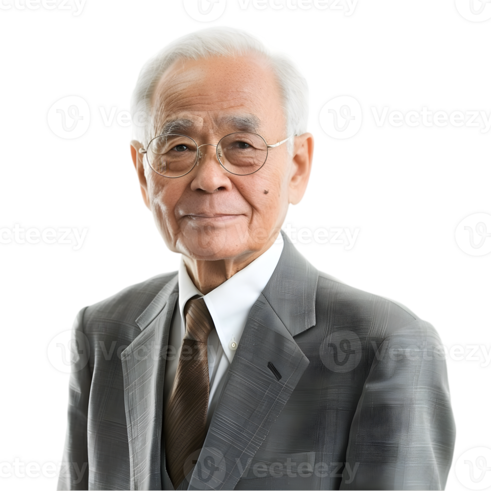 An older man in a suit and tie png