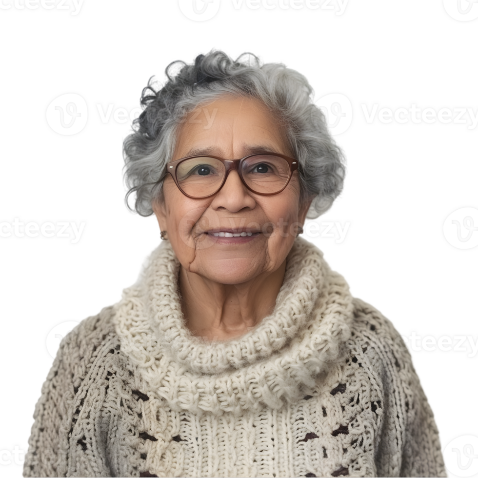 An older woman wearing glasses and a sweater png