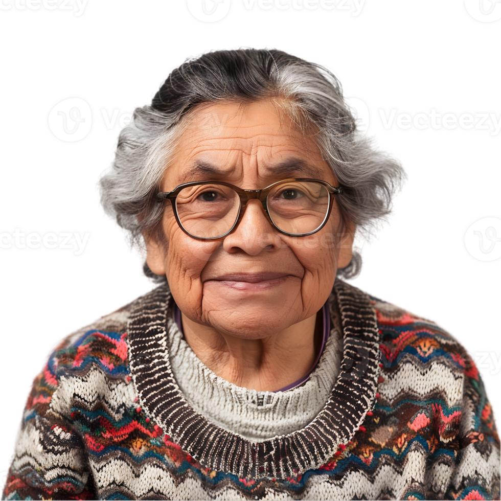 An older woman wearing glasses and a sweater png