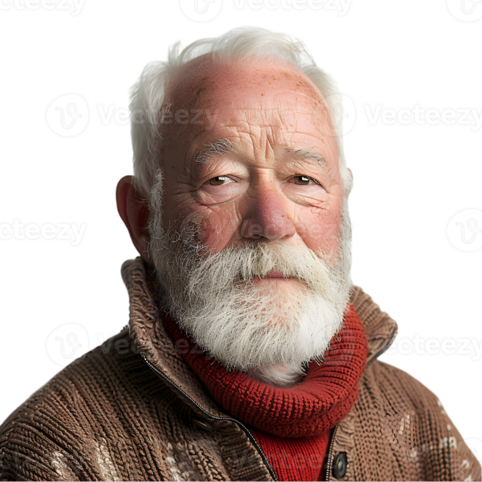 A man with a white beard and a red sweater png