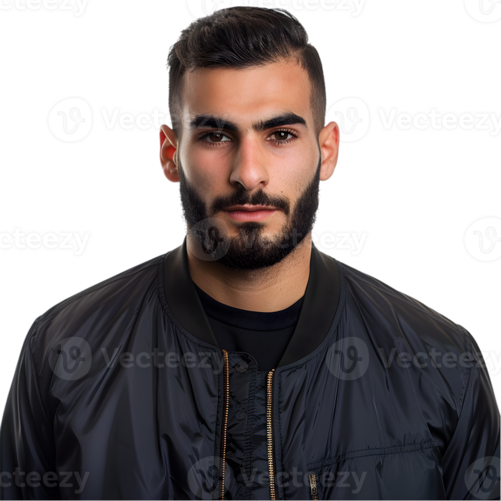 A man with a beard and a black jacket png