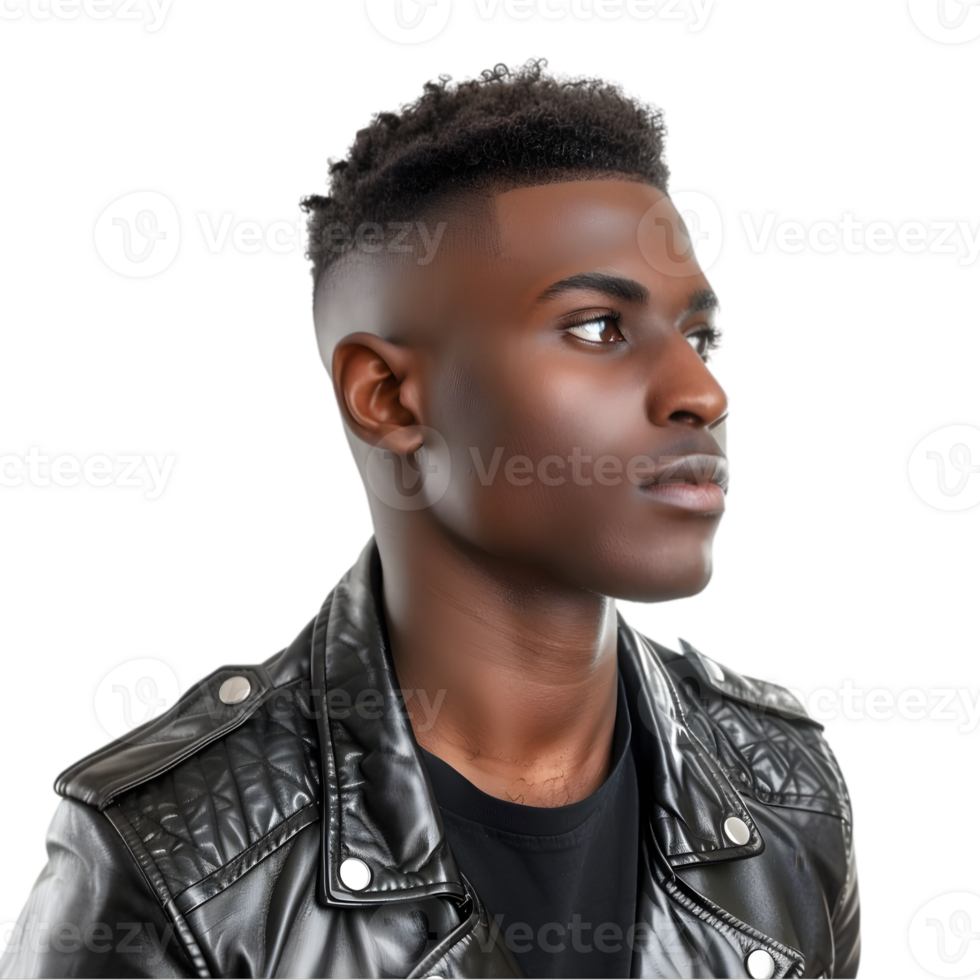 A young man in a leather jacket png