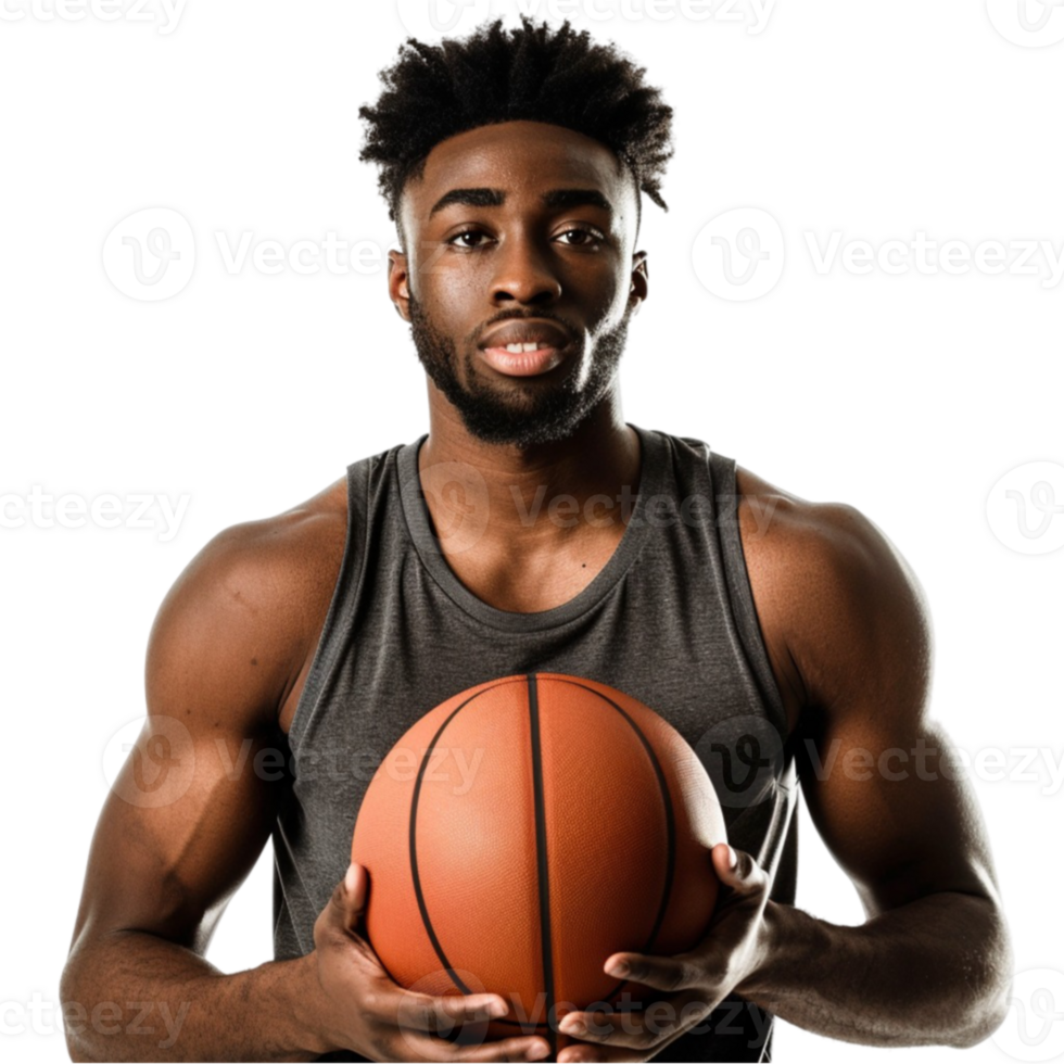 A man holding a basketball ball png