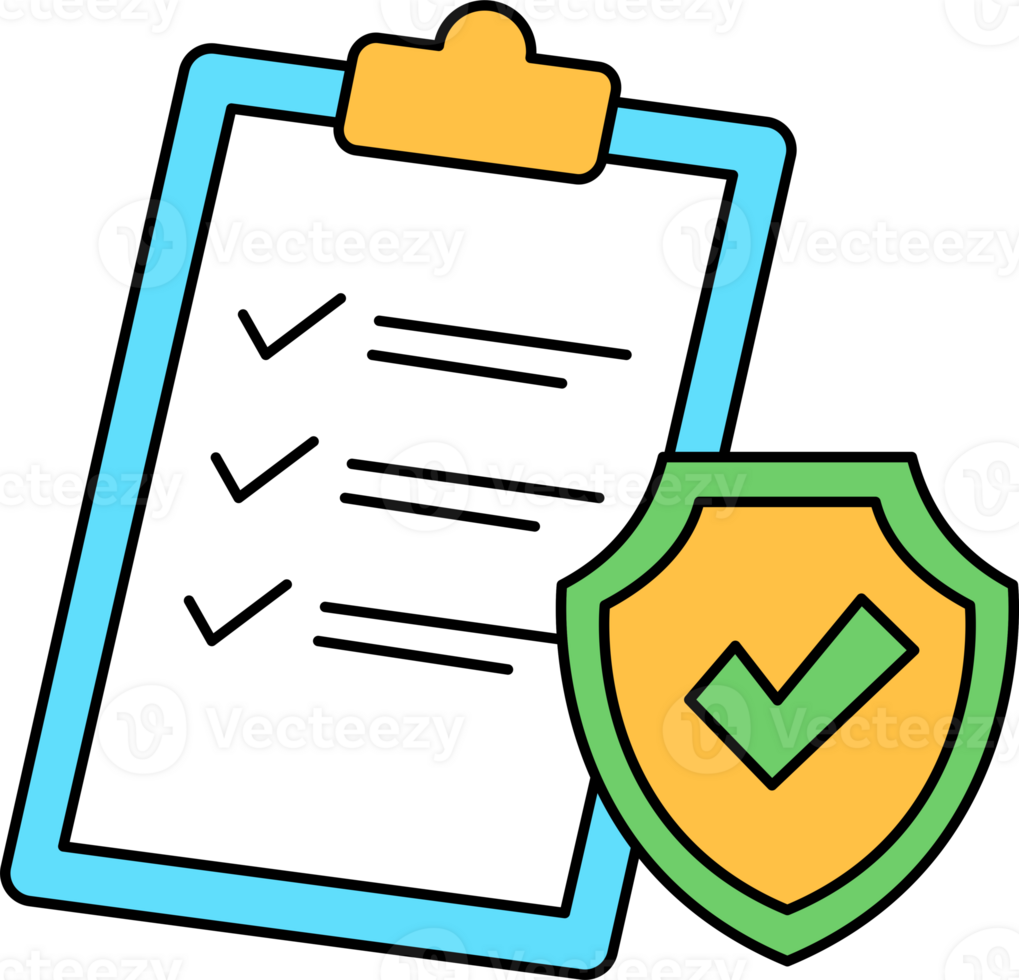 Checklist and Shield Icon Graphic png