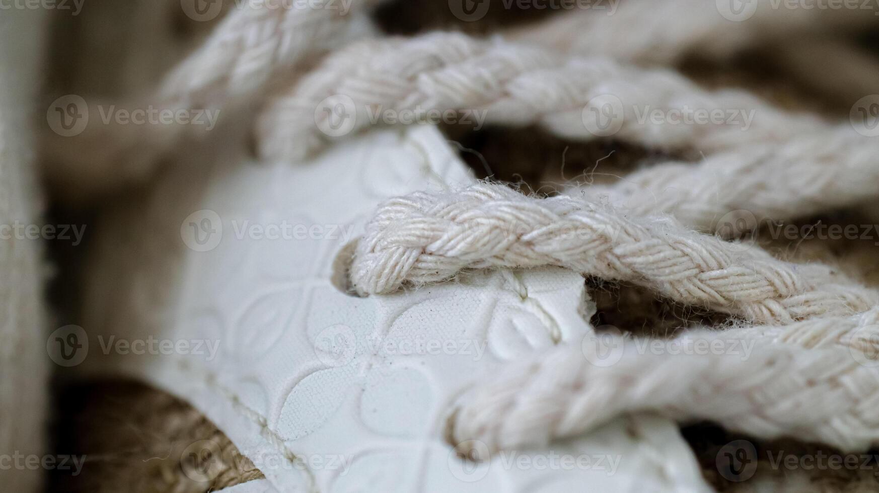 close up of shoelace pattern photo