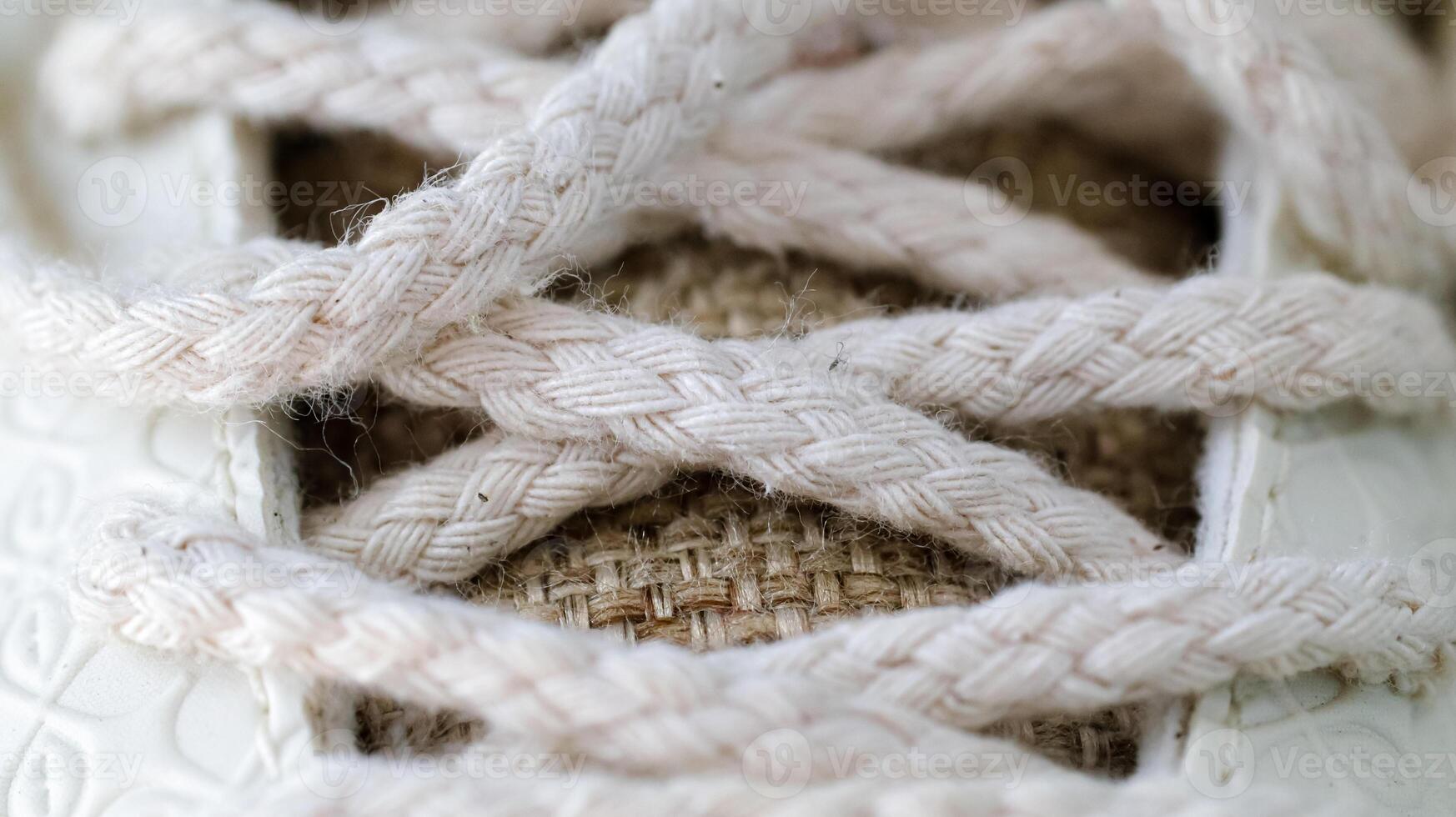 close up of shoelace pattern photo