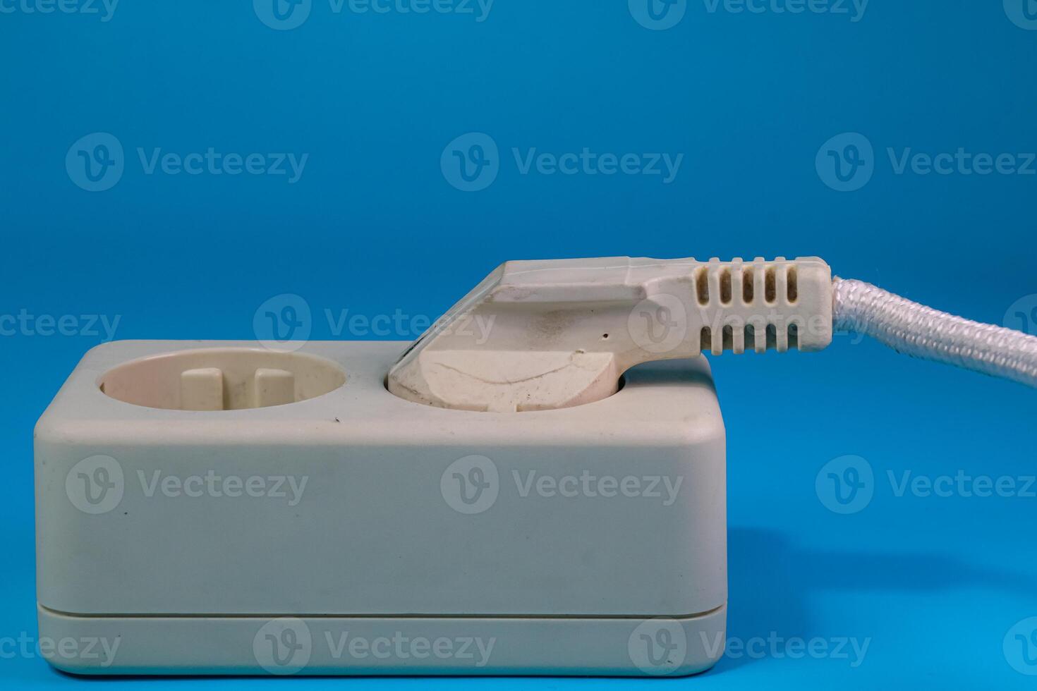 white socket on blue background photo