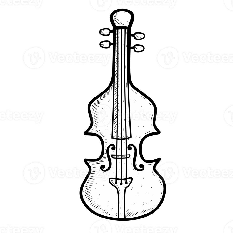 Sketch drawing Cello isolated png