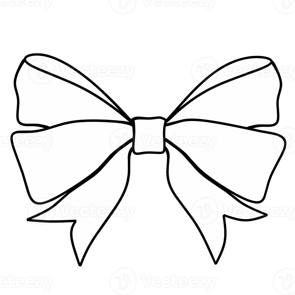 Line Illustration of hair ribbon png