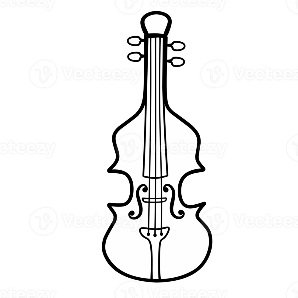 Line art Cello isolated isolated png
