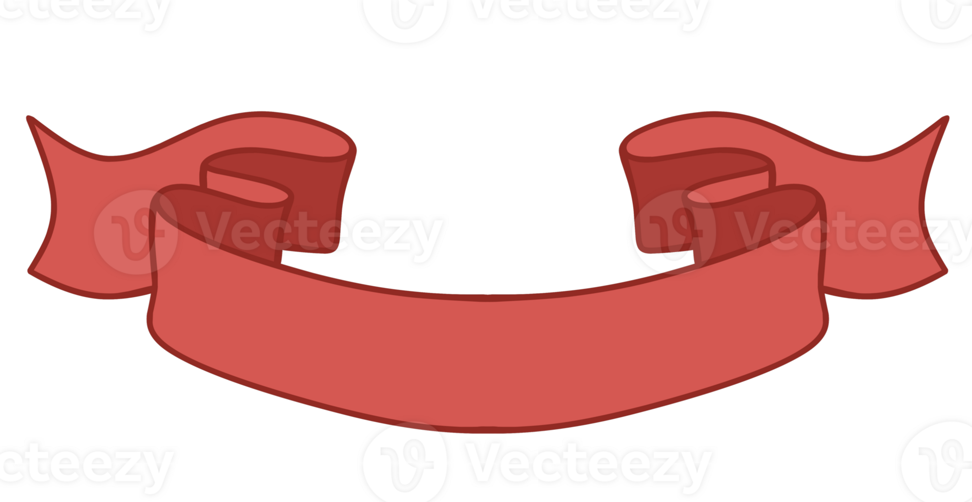 Flat Illustration of red banner ribbon isolated png