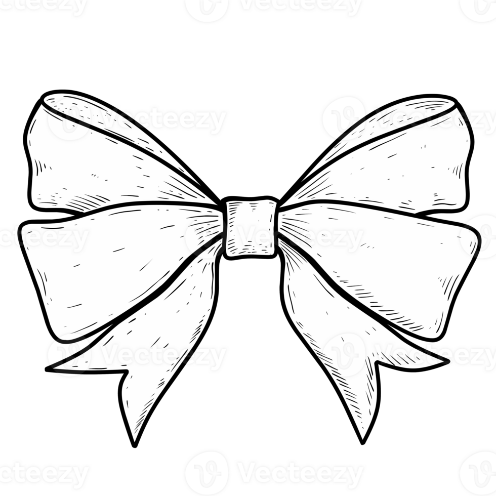 Sketch Illustration of hair ribbon isolated png