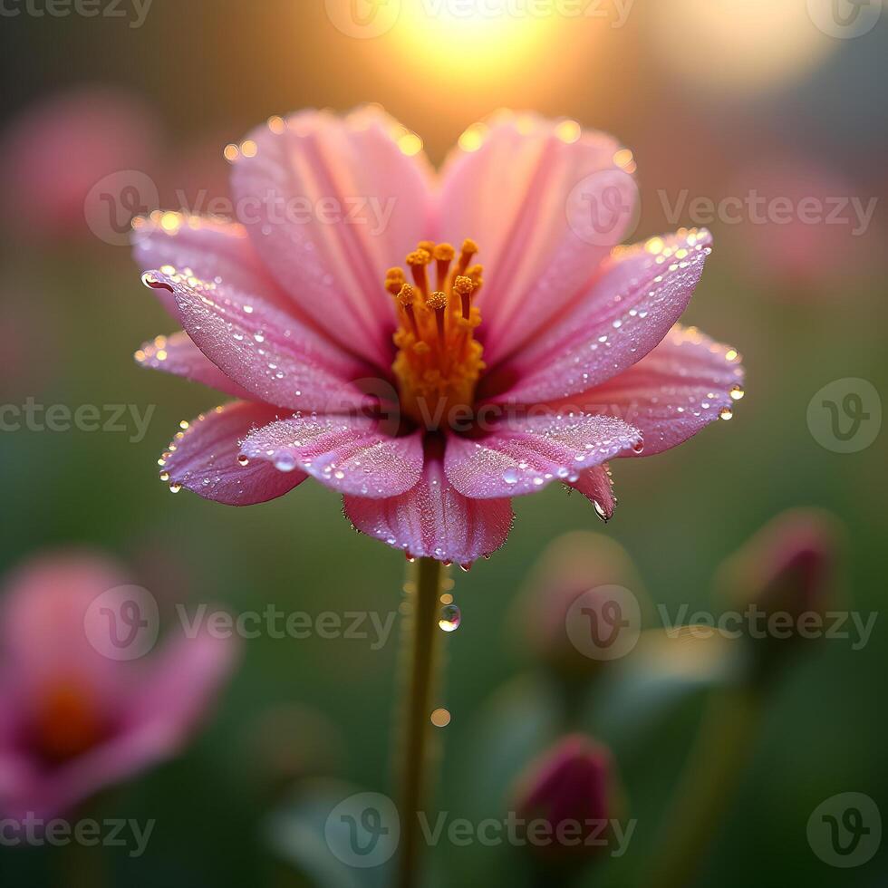 close up of pink flower photo
