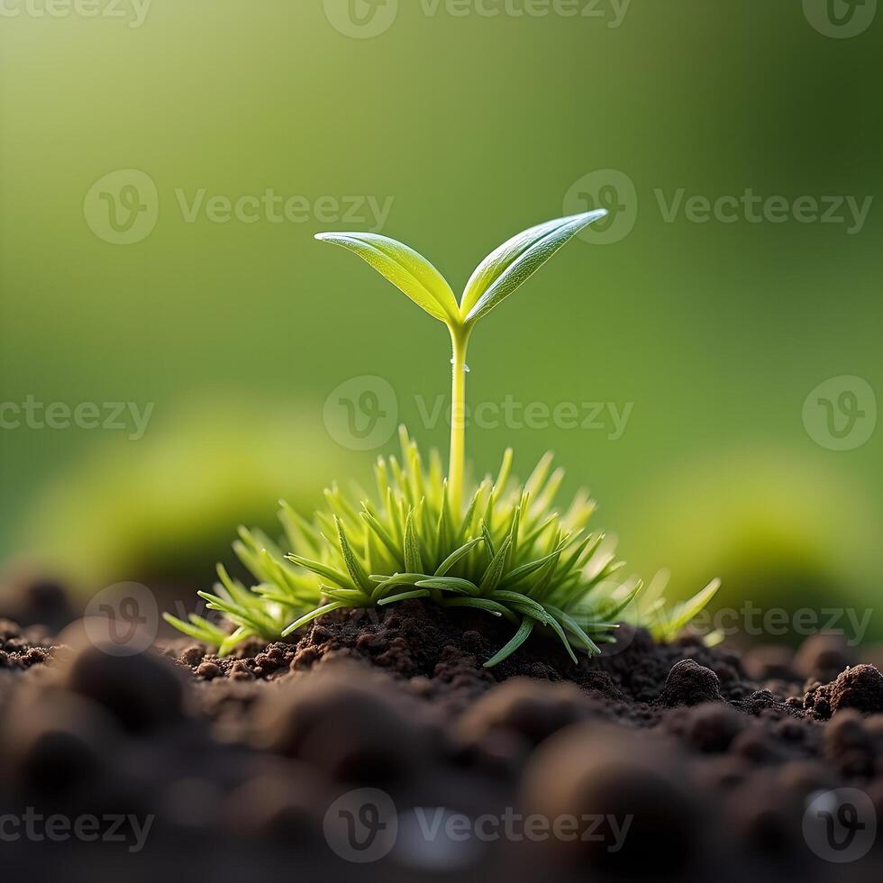 plant growing in soil photo